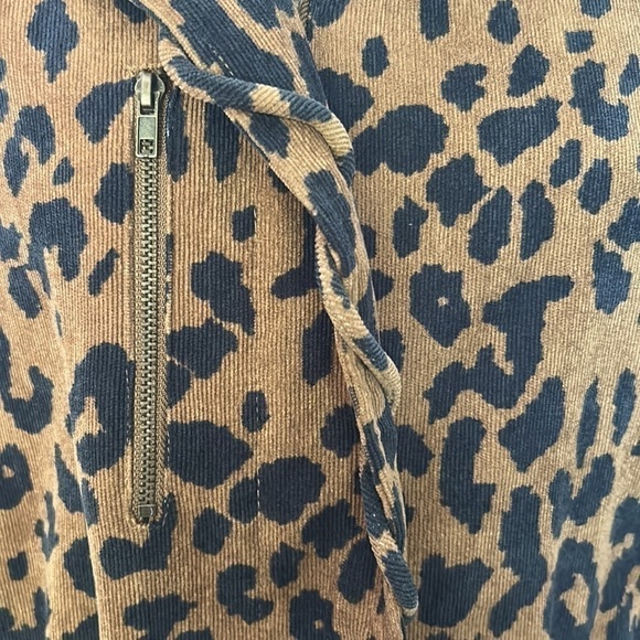Entro Leopard Print Small Corduroy Jacket Cinches at Waist size Small - Picture 5 of 5